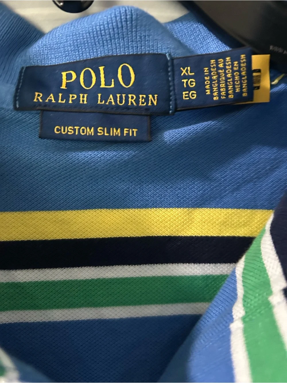 Ralph Lauren Men’s Multicolor Striped Polo — Blue, Red, Green, Yellow